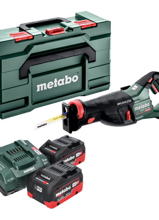 Sierra sable a batería Metabo SSEP 18 LT BL 18 V 32 mm sin escobillas + 2x batería LiHD 8,0 Ah + cargador + Metabox