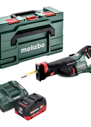 Scie sabre à batterie Metabo SSEP 18 LT BL 18 V 32 mm sans balais + 1 batterie LiHD 10,0 Ah + chargeur + Metabox