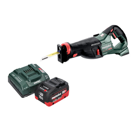 Sierra sable a batería Metabo SSEP 18 LT BL 18 V 32 mm sin escobillas + 1x batería LiHD 10,0 Ah + cargador