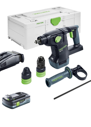 Festool KHC 18 EB-Basic martillo combinado a batería 18 V 2,6 J SDS-Plus sin escobillas + 1x batería 4,0 Ah + cargador rápido + systainer