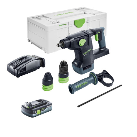 Festool KHC 18 EB-Basic Akku Kombihammer 18 V 2,6 J SDS-Plus Brushless + 1x Akku 4,0 Ah + Schnellladegerät + Systainer