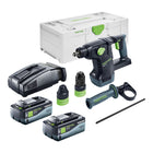 Festool KHC 18 EB-Basic martillo combinado a batería 18 V 2,6 J SDS-Plus sin escobillas + 2x batería 8,0 Ah + cargador rápido + systainer