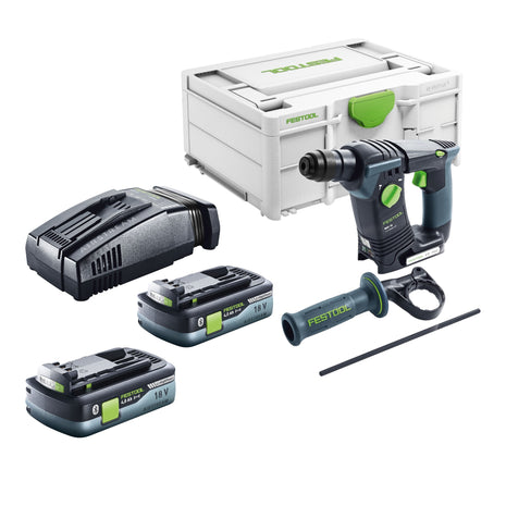 Festool BHC 18-Basic taladro percutor inalámbrico 18 V 1,8 J SDS Plus Brushless + 2x baterías 4,0 Ah + cargador rápido + systainer