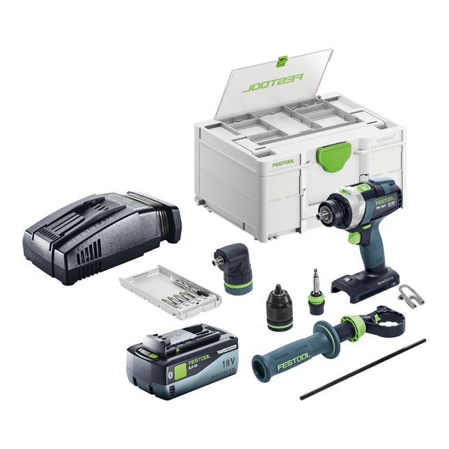 Festool TPC 18 4 I Basic Set Akku Schlagbohrschrauber 18 V 75 Nm Brushless 1x Akku 8 0 Ah Schnellladegeraet Systainer 0 - toolbrothers