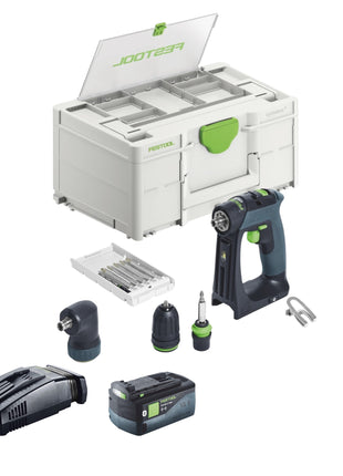 Festool CXS 18-Basic-Set Akku Bohrschrauber 18 V 40 Nm Brushless + 1x Akku 5,0 Ah + Schnellladegerät + Systainer