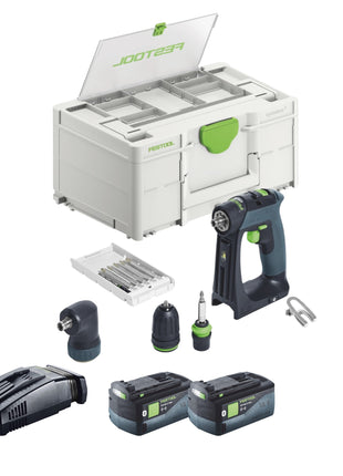 Festool CXS 18-Basic set perceuse-visseuse sans fil 18 V 40 Nm sans balais + 2x batteries 5,0 Ah + chargeur rapide + systainer