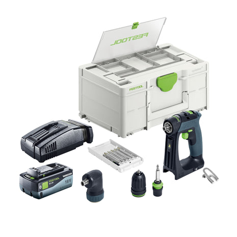 Festool CXS 18-Basic-Set akumulatorowa wiertarko-wkrętarka 18 V 40 Nm bezszczotkowa + 1x akumulator 8,0 Ah + szybka ładowarka + systainer