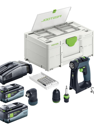 Festool CXS 18-Basic set perceuse-visseuse sans fil 18 V 40 Nm sans balais + 2x batteries 8,0 Ah + chargeur rapide + systainer