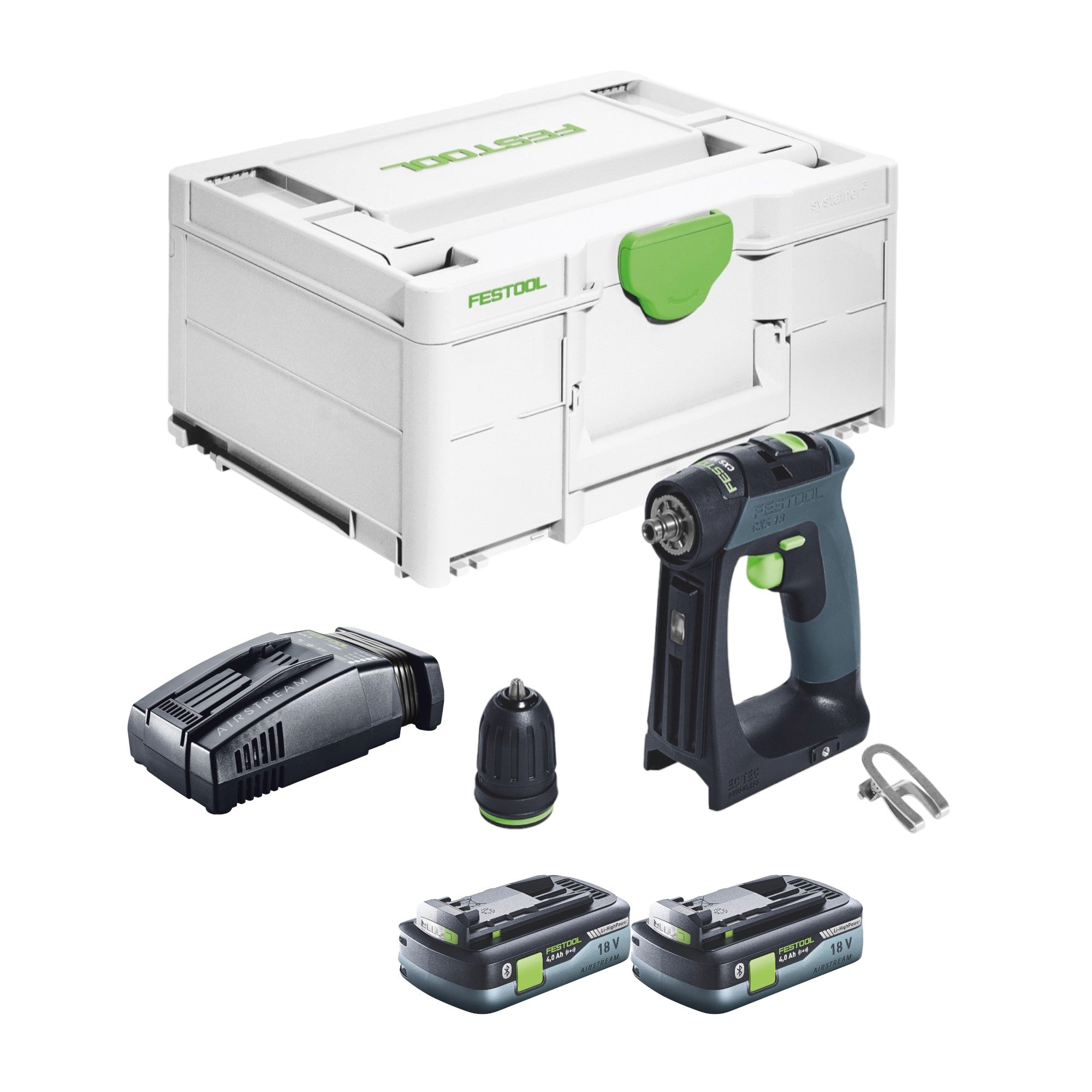 Festool CXS 18 Basic Akku Bohrschrauber 18 V 40 Nm Brushless 2x Akku 4 0 Ah Schnellladegeraet Systainer 0 - toolbrothers