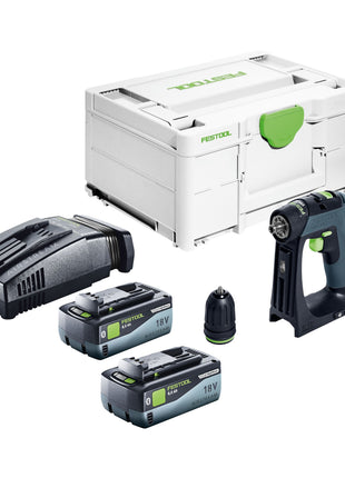 Festool CXS 18-Basic perceuse-visseuse sans fil 18 V 40 Nm sans balais + 2 batteries 8,0 Ah + chargeur rapide + systainer