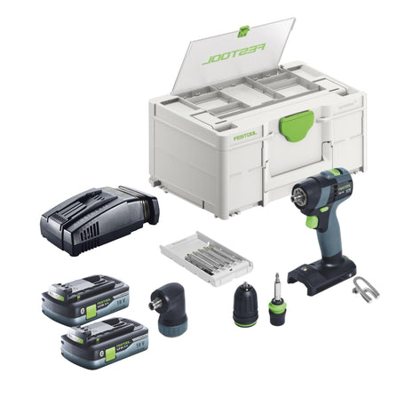 Festool TXS 18-Basic-Set akumulatorowa wiertarko-wkrętarka 18 V 40 Nm bezszczotkowa + 2x akumulator 4,0 Ah + szybka ładowarka + systainer