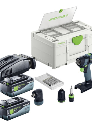 Festool TXS 18-Basic set perceuse-visseuse sans fil 18 V 40 Nm sans balais + 2x batteries 8,0 Ah + chargeur rapide + systainer