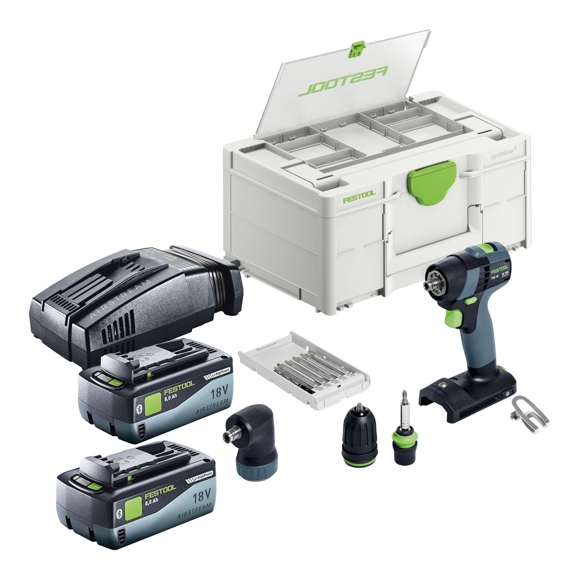 Festool TXS 18 Basic Set Akku Bohrschrauber 18 V 40 Nm Brushless 2x Akku 8 0 Ah Schnellladegeraet Systainer 0 - toolbrothers