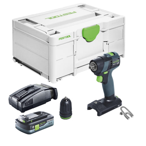 Festool TXS 18-Basic Akku Bohrschrauber 18 V 40 Nm Brushless + 1x Akku 4,0 Ah + Schnellladegerät + Systainer