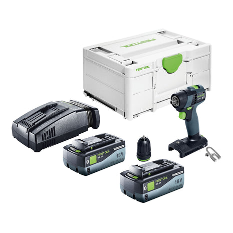 Festool TXS 18-Basic taladro atornillador a batería 18 V 40 Nm sin escobillas + 2 baterías 8,0 Ah + cargador rápido + systainer