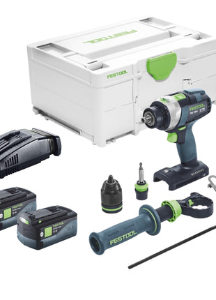 Perceuse à percussion sans fil Festool TPC 18/4 I-Basic 18 V 75 Nm + 2 batteries 5,0 Ah + chargeur rapide + systainer