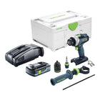 Festool TDC 18/4 I-Basic taladro atornillador a batería 18 V 75 Nm sin escobillas + 1x batería 4,0 Ah + cargador rápido + systainer