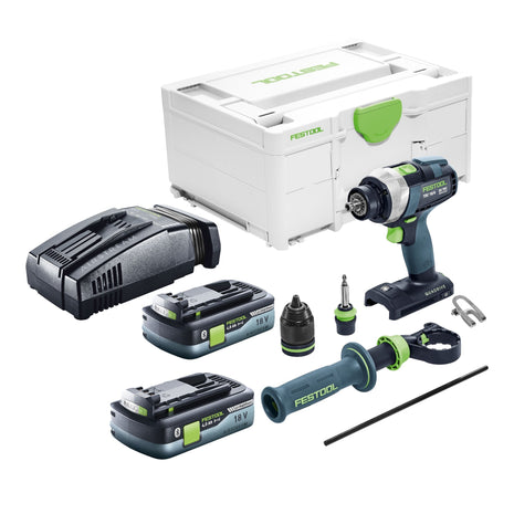 Festool TDC 18/4 I-Basic Perceuse-visseuse sans fil 18 V 75 Nm Brushless + 2x batterie 4,0 Ah + chargeur rapide + Systainer