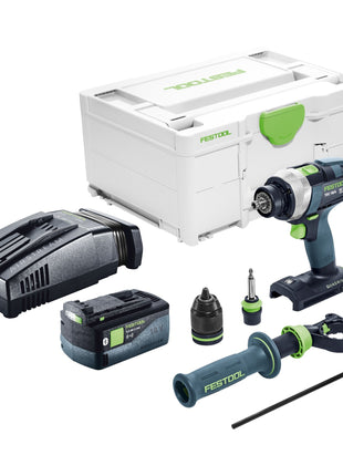 Festool TDC 18/4 I-Basic taladro atornillador inalámbrico 18 V 75 Nm sin escobillas + 1x batería 5,0 Ah + cargador rápido + systainer