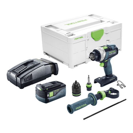 Festool TDC 18/4 I-Basic akumulatorowa wiertarko-wkrętarka 18 V 75 Nm bezszczotkowa + 1x akumulator 5,0 Ah + szybka ładowarka + systainer