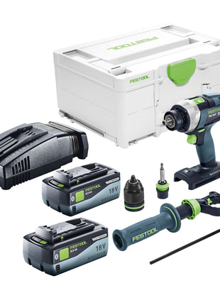 Festool TDC 18/4 I-Basic taladro atornillador a batería 18 V 75 Nm sin escobillas + 2 baterías 8,0 Ah + cargador rápido + systainer