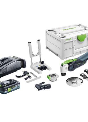 Festool VECTURO OSC 18 E-Basic Set oscillateur à batterie 18 V Starlock Max Brushless + 1x batterie 4,0 Ah + chargeur rapide + systainer