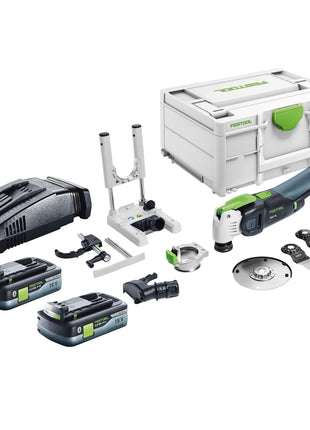 Festool VECTURO OSC 18 E-Basic Set oscillateur à batterie 18 V Starlock Max Brushless + 2x batterie 4,0 Ah + chargeur rapide + systainer