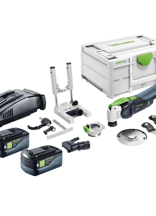 Festool VECTURO OSC 18 E-Basic Set oscillateur à batterie 18 V Starlock Max Brushless + 2x batteries 5,0 Ah + chargeur rapide + systainer