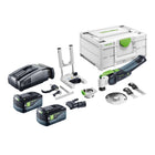 Festool VECTURO OSC 18 E-Basic Set oscillateur à batterie 18 V Starlock Max Brushless + 2x batteries 5,0 Ah + chargeur rapide + systainer