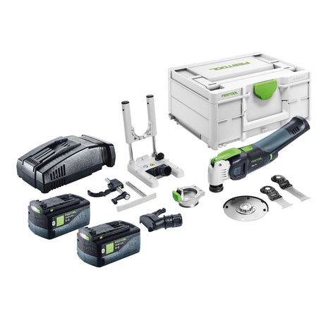 Festool VECTURO OSC 18 E-Basic Set oscilador de batería 18 V Starlock Max Brushless + 2x baterías 5,0 Ah + cargador rápido + systainer