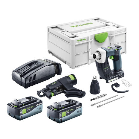 Festool DURADRIVE DWC 18-4500 Basic Akku Bauschrauber 18 V 14 Nm Brushless + 2x Akku 8,0 Ah + Schnellladegerät + Systainer