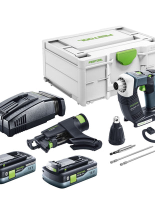 Festool DURADRIVE DWC 18-2500 Basic Akku Bauschrauber 18 V 18 Nm Brushless + 2x Akku 4,0 Ah + Schnellladegerät + Systainer