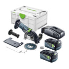 Festool DSC-AGC 18-125 FH EB-Basic système de séparation de batterie à main levée 18 V 125 mm sans balais + 2x batterie 5,0 Ah + chargeur rapide + systainer