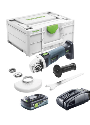 Festool AGC 18-125 EB-Basic amoladora angular a batería 18 V 125 mm sin escobillas + 1x batería 4,0 Ah + cargador rápido + systainer