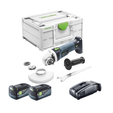 Festool AGC 18-125 EB-Basic Meuleuse d'angle sans fil 18 V 125 mm Brushless + 2x batterie 5,0 Ah + chargeur rapide + Systainer