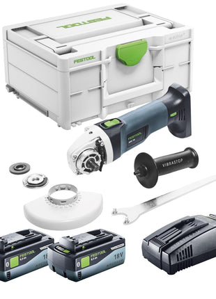 Festool AGC 18-125 EB-Basic Akku Winkelschleifer 18 V 125 mm Brushless + 2x Akku 8,0 Ah + Schnellladegerät + Systainer