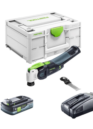 Oscillateur sur batterie Festool VECTURO OSC 18 E-Basic 18 V Starlock Max Brushless + 1x batterie 4,0 Ah + chargeur rapide + systainer