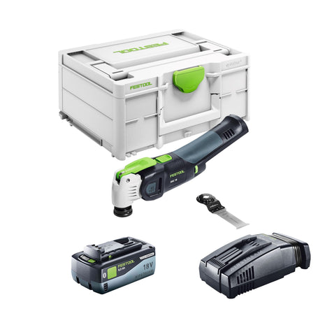 Festool VECTURO OSC 18 E-Basic akumulatorowe narzędzie oscylacyjne 18 V Starlock Max Brushless + 1x akumulator 8,0 Ah + szybka ładowarka + systainer