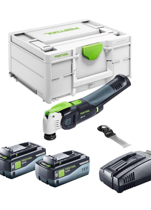 Oscillateur sur batterie Festool VECTURO OSC 18 E-Basic 18 V Starlock Max Brushless + 2x batterie 8,0 Ah + chargeur rapide + systainer