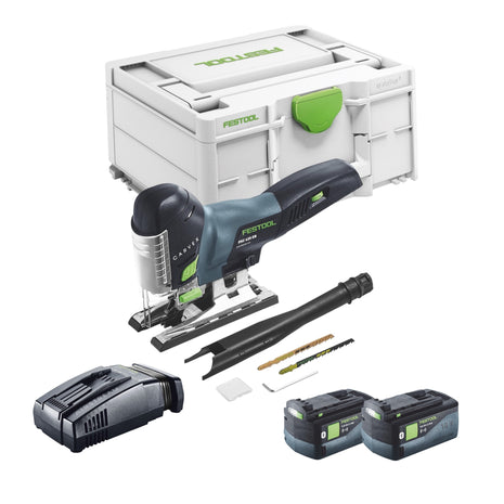 Festool CARVEX PSC 420 EB-Basic akumulatorowa wyrzynarka wahadłowa 18 V 120 mm bezszczotkowa + 2x akumulator 5,0 Ah + szybka ładowarka + Systainer