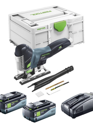 Festool CARVEX PSC 420 EB-Basic akumulatorowa wyrzynarka wahadłowa 18 V 120 mm bezszczotkowa + 2x akumulator 8,0 Ah + szybka ładowarka + Systainer