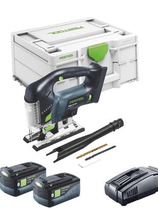 Festool CARVEX PSBC 420 EB-Basic sierra de calar pendular a batería 18 V 120 mm sin escobillas + 2x baterías 5,0 Ah + cargador rápido + systainer