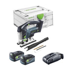 Festool CARVEX PSBC 420 EB-Basic sierra de calar pendular a batería 18 V 120 mm sin escobillas + 2x baterías 5,0 Ah + cargador rápido + systainer