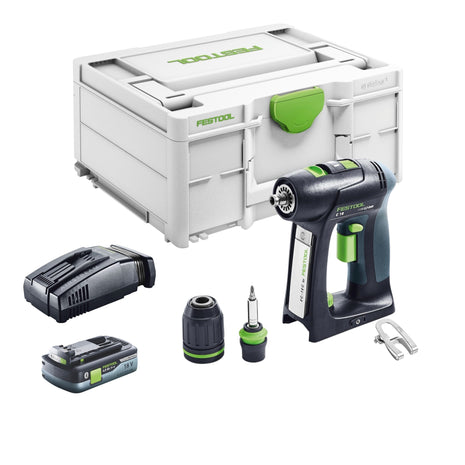 Taladro atornillador a batería Festool C 18 Basic 18 V 45 Nm sin escobillas + 1x batería 4,0 Ah + cargador rápido + systainer