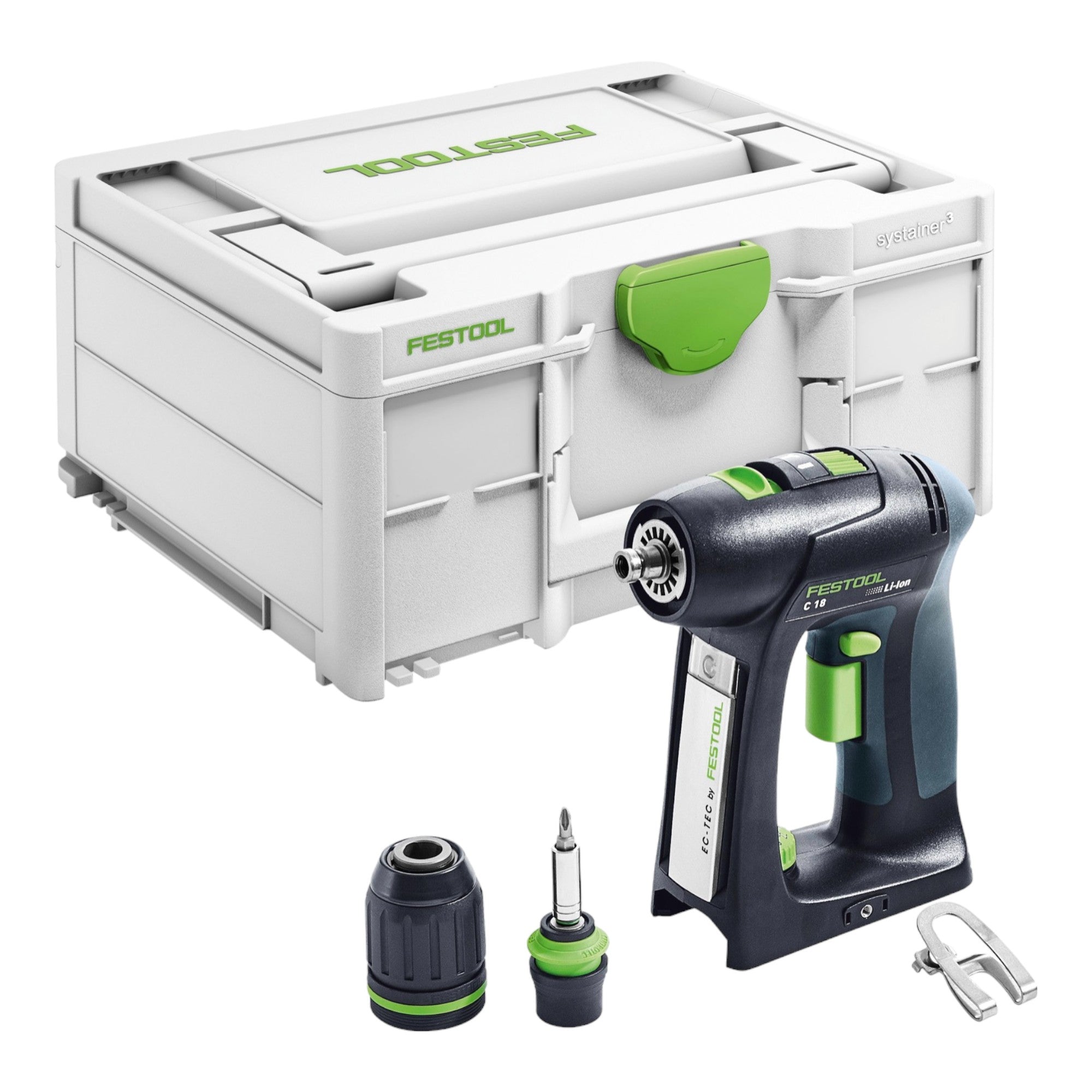 Festool C 18 Basic Akku Bohrschrauber 18 V 45 Nm Brushless 1x Akku 8 0 Ah Schnellladegeraet Systainer 1 - toolbrothers
