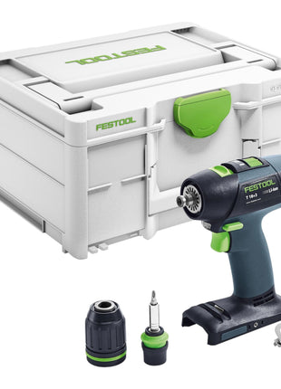 Festool T 18+3 Basic Akku Bohrschrauber 18 V 50 Nm Brushless + 2x Akku 4,0 Ah + Schnellladegerät + Systainer