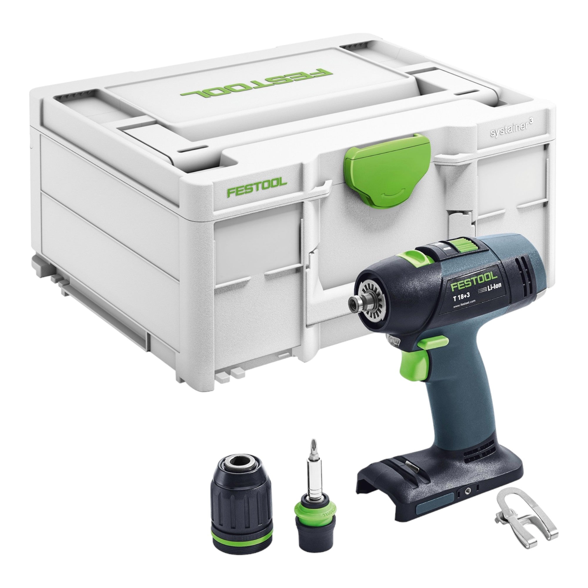 Festool T 18 3 Basic Akku Bohrschrauber 18 V 50 Nm Brushless 2x Akku 8 0 Ah Schnellladegeraet Systainer 1 - toolbrothers