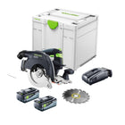 Festool HKC 55 EB-Basic Akku Handkreissäge 18 V 160 mm Brushless + 2x Akku 8,0 Ah + Schnellladegerät + Systainer