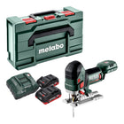 Metabo STA 18 LTX 150 BL Scie sauteuse sans fil 18 V 150 mm Brushless + 2x batterie LiHD 4,0 Ah + chargeur + Metabox