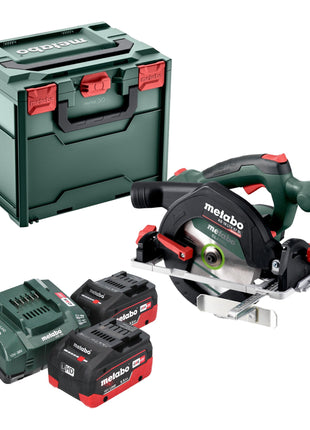 Scie circulaire portative sur batterie Metabo KS 18 LTX 57 BL 18 V 57 mm + 2x batterie LiHD 5,5 Ah + chargeur + Metabox